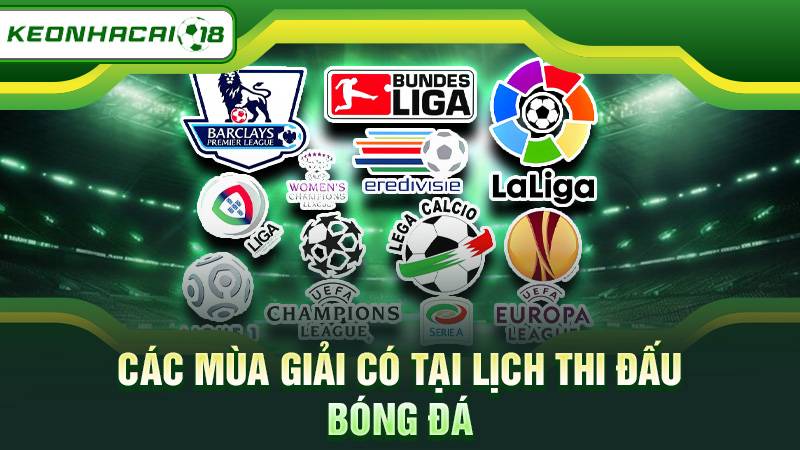 Các mùa giải có tại lịch thi đấu bóng đá